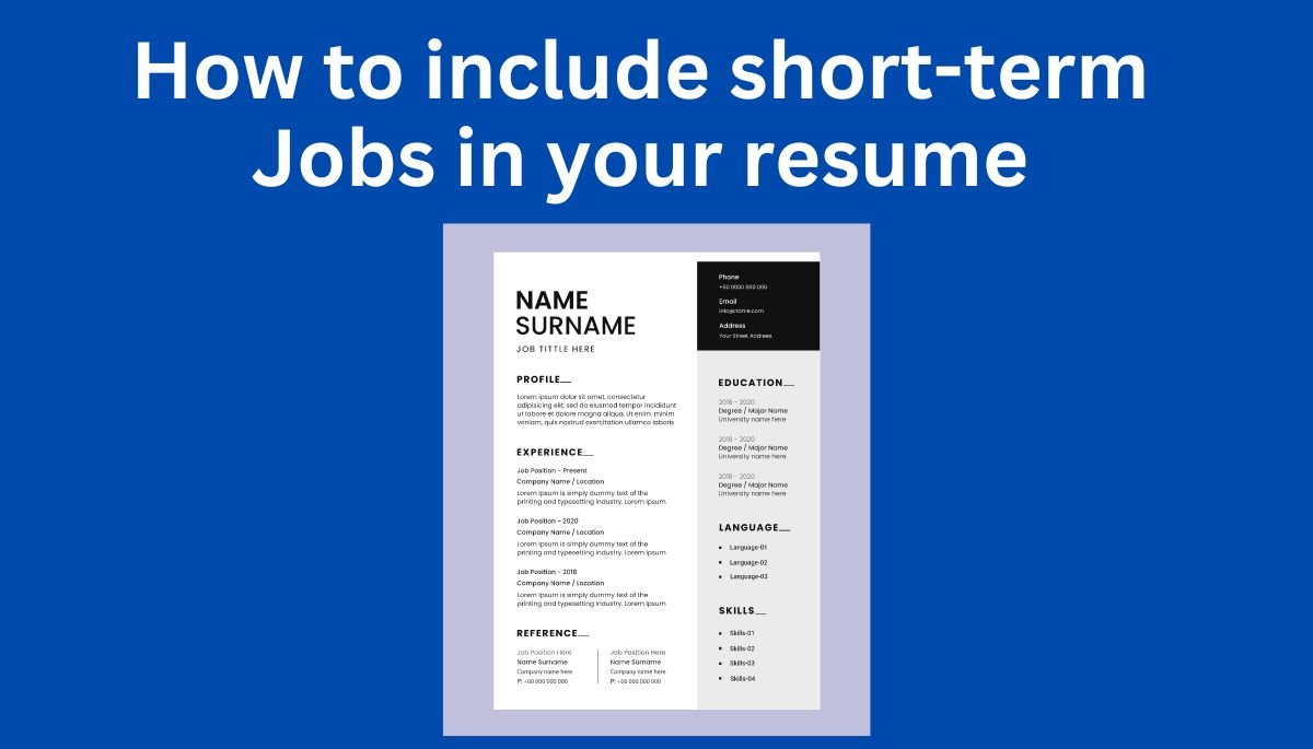 short-term jobs in your resume